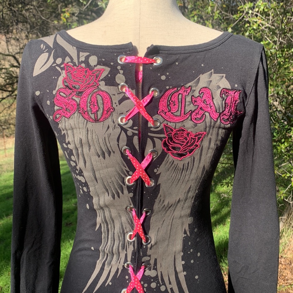 SoCal Corset Back Angel Wing Long Sleeve Vintage Y2K